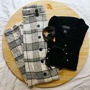 F21 Plus Plaid Straight Maxi Skirt